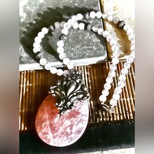 Rose Quarts Necklace FOR SALE : other copy accidentally used for a giveaway

(r)